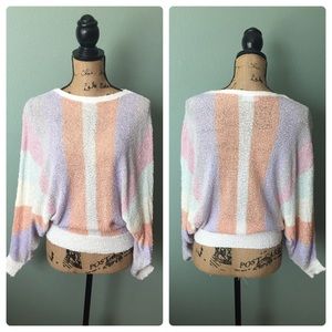 French Rags pastel stripe open knit sweater!